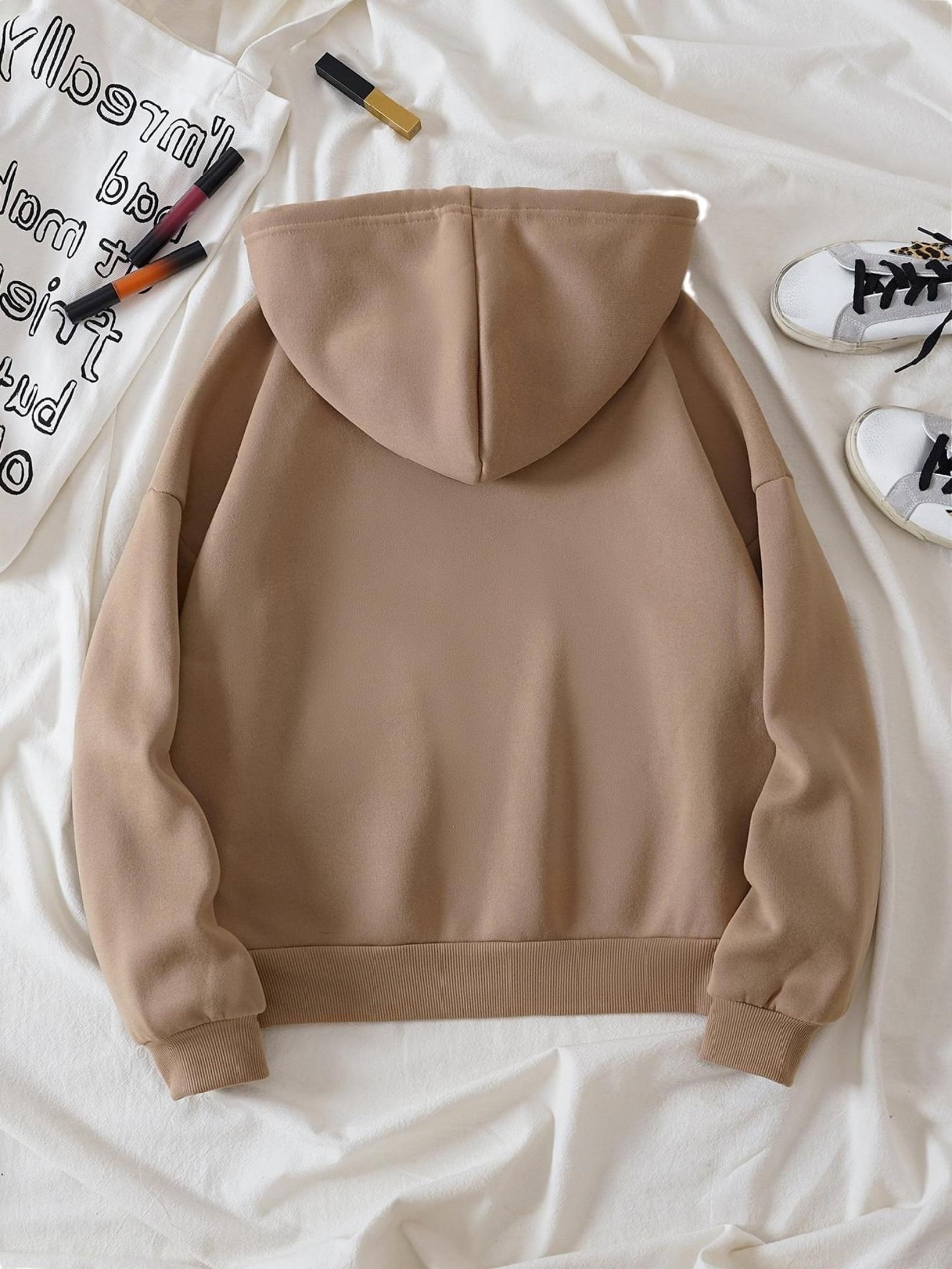 Khaki zip up hoodie womens best sale