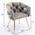 thumbnail image 2 of DreamBuck Luxury Modern Simple Leisure Velvet Single Sofa Chair Bedroom Lazy Person Household Dresser Stool Manicure Table Back Chair Gray, 2 of 7
