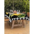 thumbnail image 3 of Outdoor Tablecloth with Umbrella Hole for Patio/Picnic/Party/Camping, Yellow Lemon Waterproof Table Cloth Rectangle Table Cover Washable, Summer Botanical Black White Checkered (52"x 70"), 3 of 8