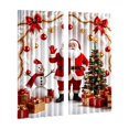thumbnail image 2 of 2 Pack Christmas Decorative Curtains,65 x 29 in Santa Snowman Printed Semi Sheer Window Curtains for Living Room Bedroom Holiday Decor, 2 of 6