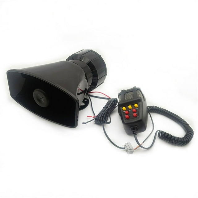 Sirena 2V 100W Sirena Ruidosa Del Coche Bocina De Alarma Altavoz De Advertencia Megáfono De Mano 7 Tonos Impermeable Boca Cuadrada