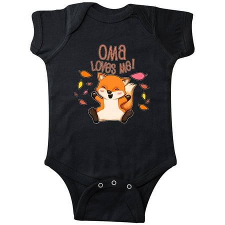 

Inktastic Oma Loves Me!- cute baby fox Gift Baby Boy or Baby Girl Bodysuit