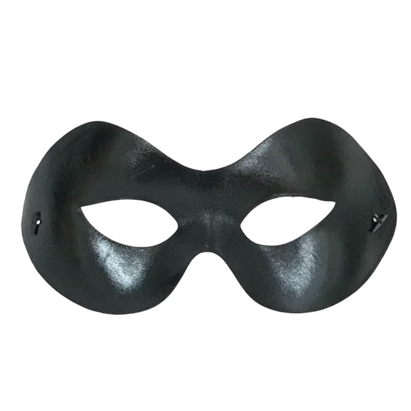 Mardi Gras Spot Shiny Black Masquerade Mask with Elastic Band (Each)