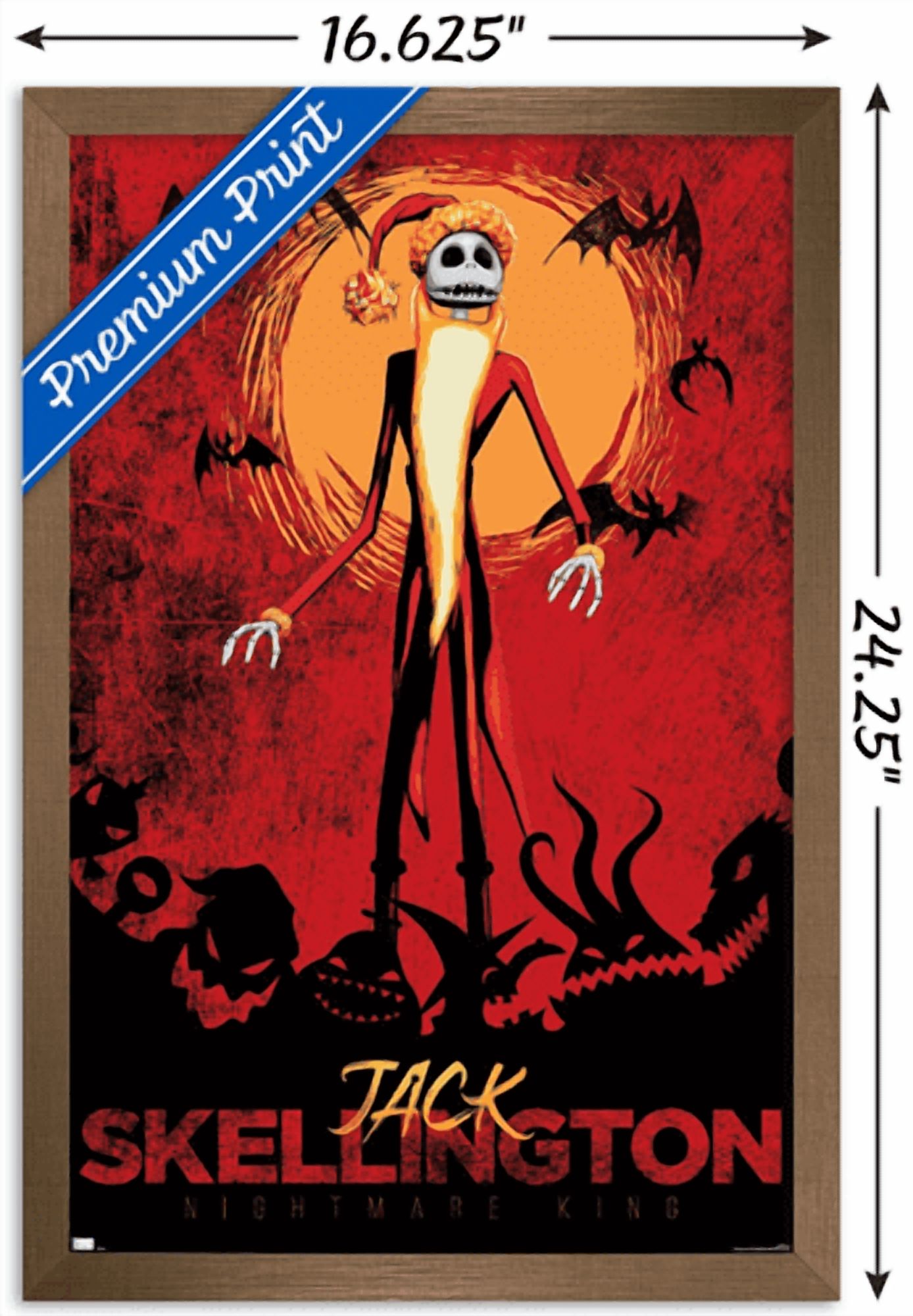 Disney Tim Burton's The Nightmare Before Christmas - Red Jack Wall Poster, 14.725" x 22.375" Framed