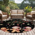 thumbnail image 4 of Round Area Rugs Collection 6 Ft, Gingerbread Christmas Non-Slip Residential Carpet, Xmas Balls Branches Black Indoor Crawling Mats Runner Rugs for Living Room/Dining Room/Bedroom, 4 of 8