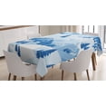thumbnail image 1 of Ambesonne Northwoods Tablecloth Rectangular Table Cover, Snowy Fir Forest, 60"x84", Pale Blue White Blue, 1 of 3