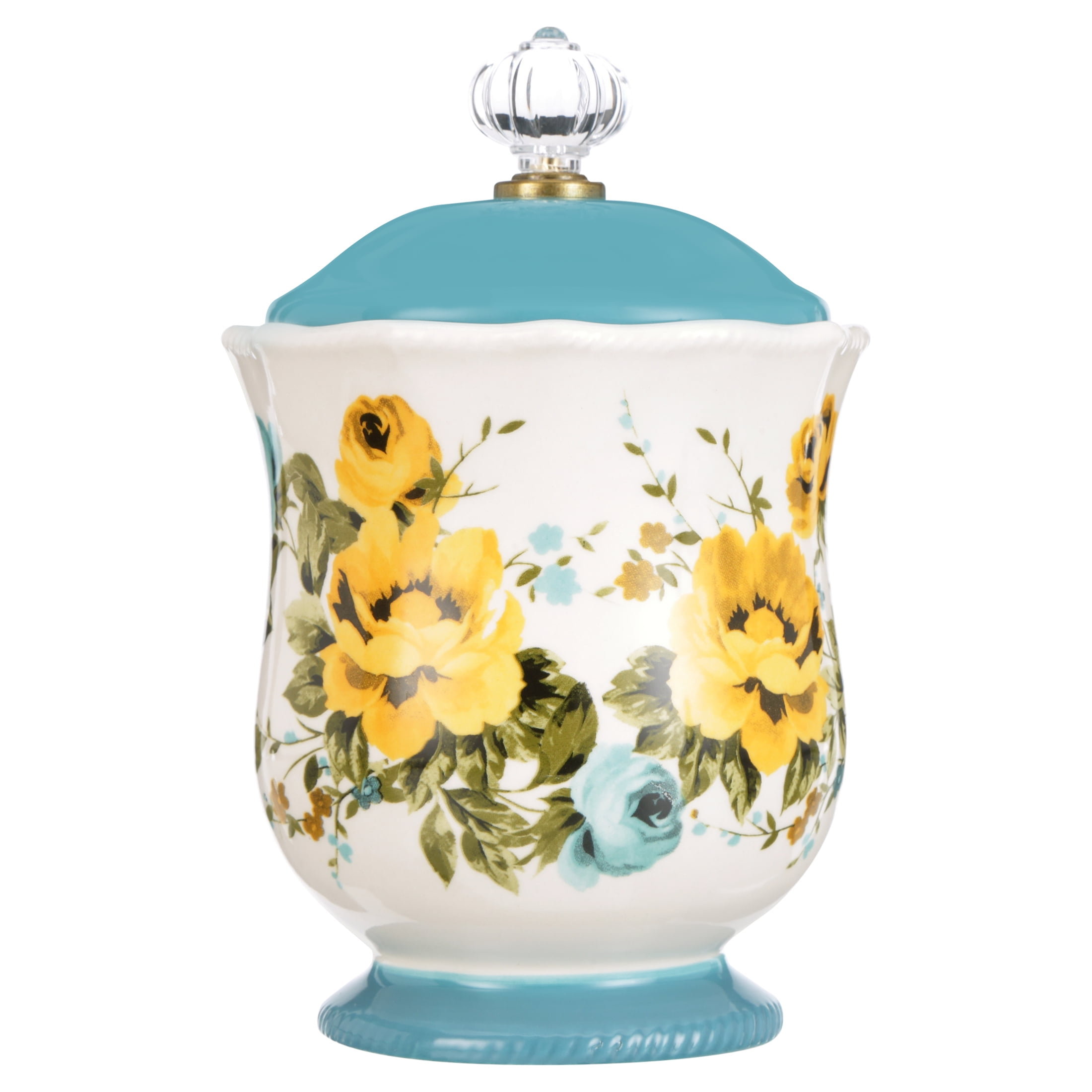 The Pioneer Woman Rose Shadow Canister with Acrylic Knob, 8.25'