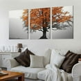 thumbnail image 2 of ONETECH Tree Canvas Print Wall Art Dark Orange Autumn Park Nature Wilderness Photography Modern Art Rustic Fall Scenic Picture for Living Room, Bedroom, 12''x16''X3 Panels, 2 of 4