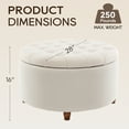 thumbnail image 3 of Classic 28-Inch Wide Button Tufted Round Storage Ottoman with Lift-Off Lid, 3 of 10