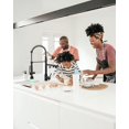 thumbnail image 3 of Grifo de cocina negro con pulverizador abatible y luz LED, 3 of 8