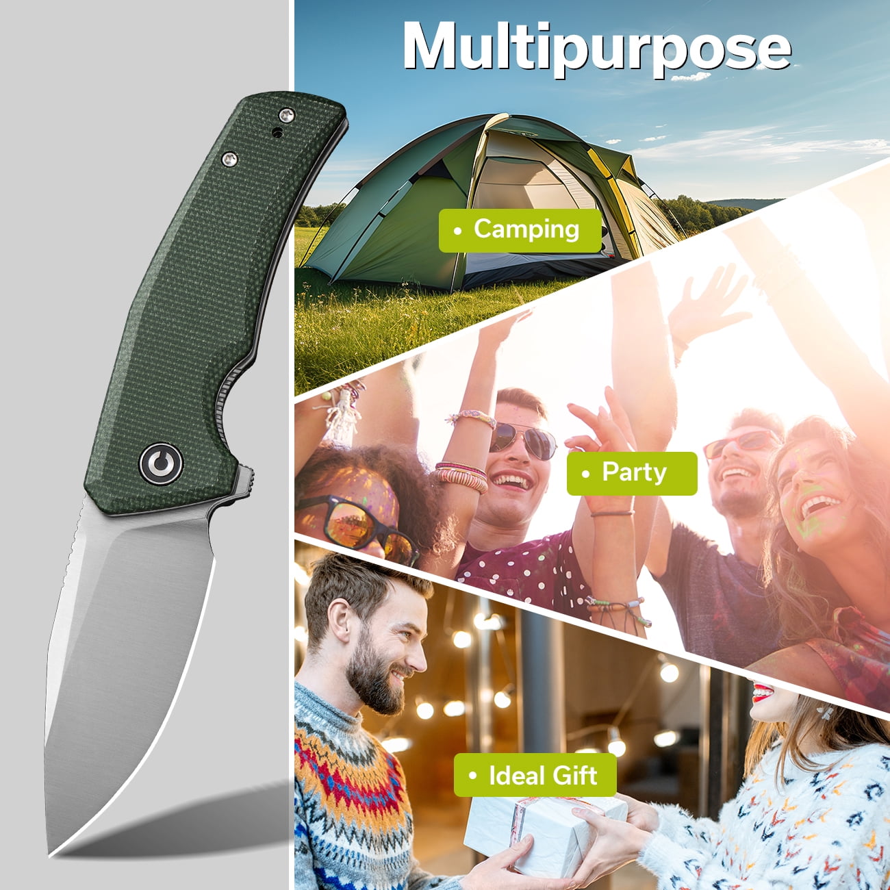 CIVIVI Pocket Knife Regulatron Folding Knife for Men with Flipper Opener, Liner Lock, 2.98" Nitro-V Blade Micarta Handle C23006-2