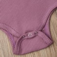 thumbnail image 5 of Franhais Baby Ribbing Knit Romper Long Sleeve Ruffle O Neck Jumpsuit Toddler Infant Solid Color One Piece Playsuit Pajamas 0-24M, 5 of 7