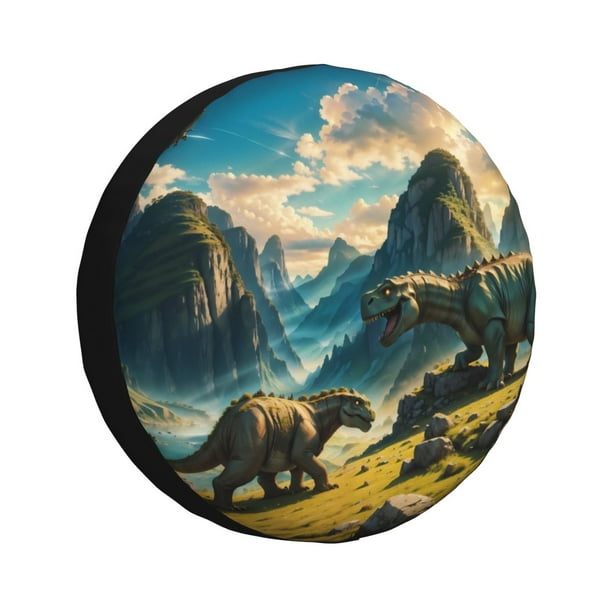 Balery Valley River Dinosaur Cubiertas para Neumáticos - Protector Resistente para Neumáticos de Camioneta, SUV, Remolque, Camper y RV-15 inch