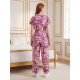 thumbnail image 3 of Conjunto 2 Piezas Estampado Floral, Camisa con Cinturón y Pantalón Amplio, Look Fresco y Elegante para Mujer, 3 of 5
