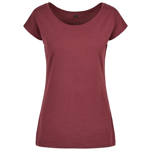 Build Your Brand T-Shirt à Col Grand pour Femmes