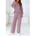 thumbnail image 5 of PRETTYGARDEN Women's 2 Piece Pullover Sweater Set Oversized V Neck Top Wide Leg Pants Fall Winter Fuzzy Lounge Outfit, 5 of 9