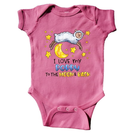 

Inktastic I Love my Poppy to the Moon and Back Cute Sheep Gift Baby Boy or Baby Girl Bodysuit