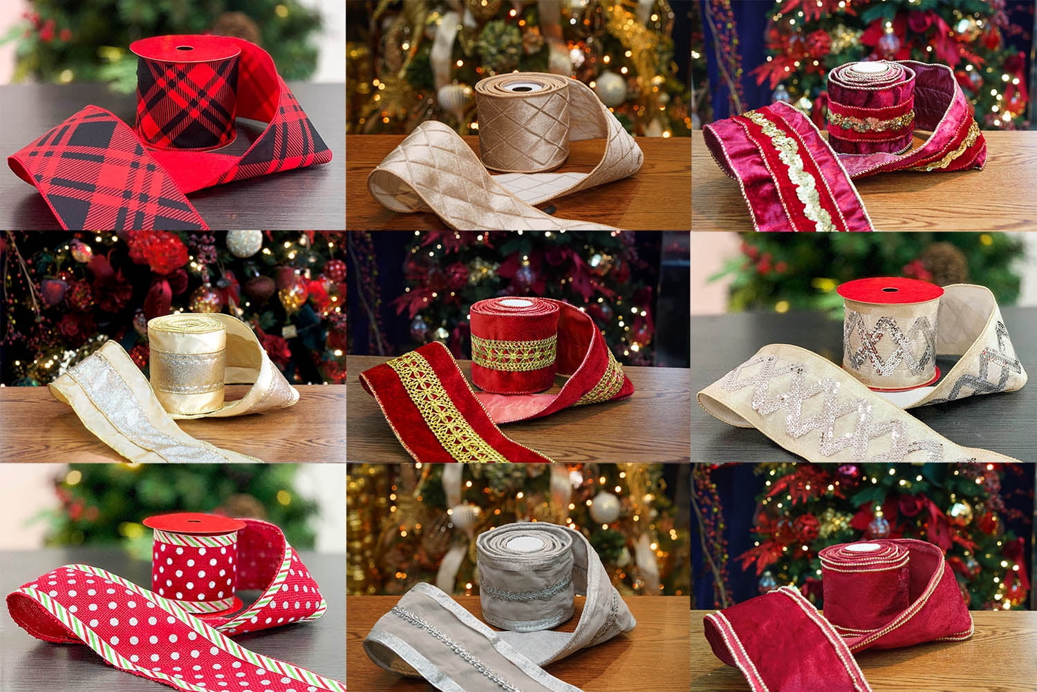 Premium 15 Feet by 4 Inch Wide Burlap Plaid Gold Ribbon