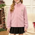thumbnail image 7 of Kids Fleece Jacket Winter Stand Collar Zip Up Coat Long Sleeve Cute Bear Embroidered Outerwear Daily Casual School Outwear for Boys Girls, 7 of 7