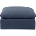 thumbnail image 3 of Meridian Furniture Indulge Contemporary Linen Fabric Ottoman in Navy, 3 of 4