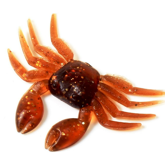 Simulation Crab Fishing Bait Fish Lure Hook Crankbaits Spinner 8CM in a realistic crab shape made of brown PVC material. Features supermoving animation legs and a soft body design enriched with iodine, salt, and aroma for enhanced attraction. Measures 8 cm (3.15 inches) in length, suitable for crankbait fishing applications.