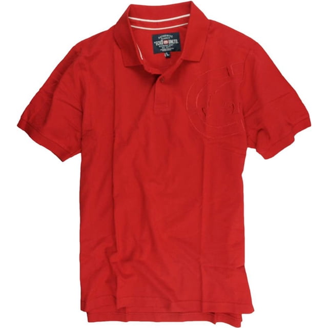 Ecko Unltd. Polo de rugby con rinoceronte bordado en la sisa para hombre, rojo, extra pequeño