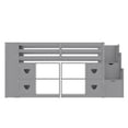 thumbnail image 6 of 44.45"H White Twin Low Loft Bed (Stair Drawers+Bear-Handle Cabinets – 7-Color LED, Full Guardrails, No Box Spring), 6 of 12