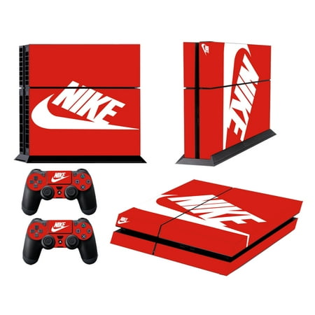 GameXcel Vinyl Decal Protective Skin Cover Sticker vinilo Calcomanía for Sony PS4 Console and 2 Dualshock Controllers - Nike Logo
