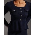 thumbnail image 5 of Vestido BELLA BARNETT Maxi azul de manga larga de tweed para mujer, 5 of 5