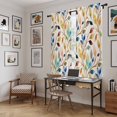 thumbnail image 5 of Colorful Eucalyptus Leaves Kitchen Curtain for Berdoom Living Room Cafe 72 Inch Length, Watercolor Botanical Modern Tiers Curtains Light Filtering Drapes Window Treatment 2 Panels 52"Wx72"L, 5 of 8