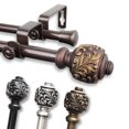 thumbnail image 1 of 5/8" Dia Adjustable 48"-84" double curtain rod with Horace Finials - Cocoa,(5709-487D), 1 of 3