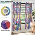 thumbnail image 3 of Yayeee Window Curtains Light Filtering 63"x42" Grommet Panel Pair Home Living Room Decor, Yellow Wavy Plaid, 3 of 7