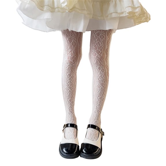 Girls Lace Leggings with Diffferent Pattern Decor Comfortable Long Stockings Hollowed Out Pantyhose for Kids Baby 0-13Y