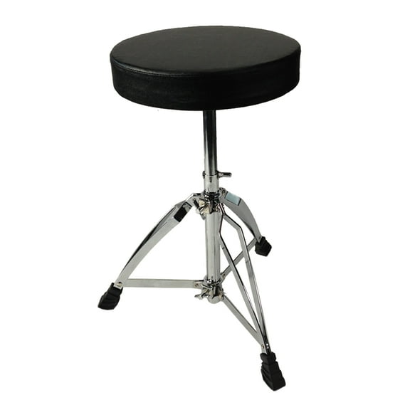 Drum Throne Chrome Double Braced Adjustable Round Swivel Seat Stool