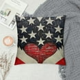 thumbnail image 2 of Qinduosi th of July Decorations Pillow Covers Vintage American Flag Stars and Stripes Independence Day Decor Pillow Case Love This Land Patriotic Pillow Covers Navy Red White, 2 of 5