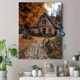 thumbnail image 4 of Autumn Countryside Cottage Canvas Print, Wall Decor for Living Room Bedroom Kitchen Dining Room Hallway Office Cafe Rustic, 4 of 8