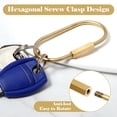 thumbnail image 3 of 2 Pack Brass Screw Lock Keychain-Simple Style Heavy Duty Car Key Organizer, Universal Key Fob Holder for Men Women (3.15 x 1.3 inch, Gold), 3 of 7