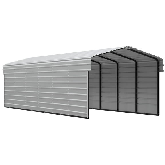 Arrow 10 x 29 x 7 ft Eggshell Steel Carport With 2 Side Wall Kit