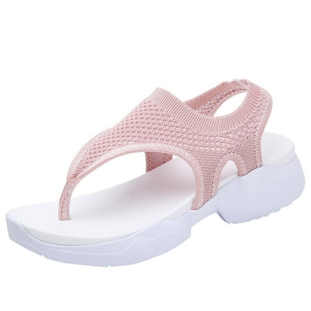 

Penkiiy Women Ladies Breathable Comfort Hollow Out Casual Wedges Mesh Shoes Flip Flops Sandals