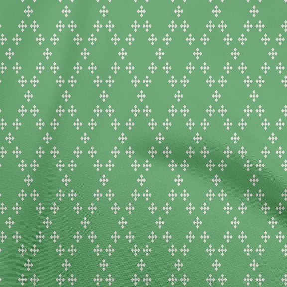 oneOone Velvet Green Fabric Argyle Dress Material Fabric Print Fabric By The Yard 58 Inch Wide