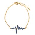 thumbnail image 2 of de de del de de imitación Brazalete de cadena de eslabones ajustables Moda Cadena de oro Cristal azul, 2 of 9