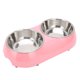 thumbnail image 1 of Comederos dobles de acero inoxidable, suministros dobles antideslizantes de acero inoxidable para mascotas, comederos de contenedores dobles, diseño fácil de usar, 1 of 8