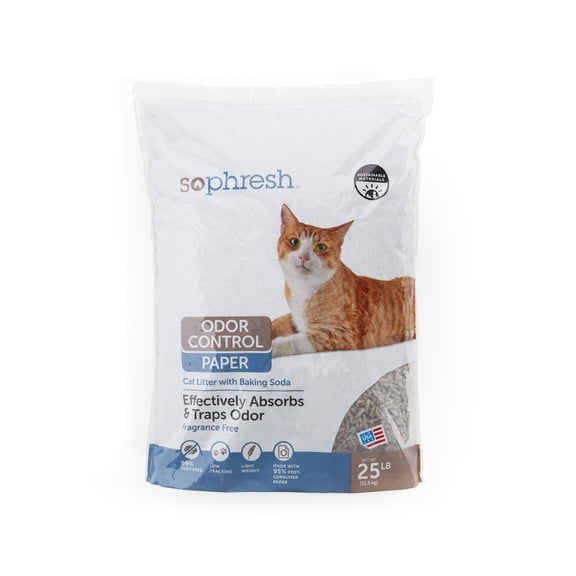 So Phresh Unscented Odor Control Paper Pellet Cat Litter 25 lbs.
