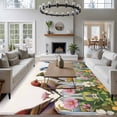 thumbnail image 3 of Cute Birds Area Rugs 5x7 ft Floral Fence Colorful Cartoon Animal Washable Rug Non Slip Indoor Carpet Absorbent Floor Mat for Living Room Bedroom Dining Room, 3 of 9