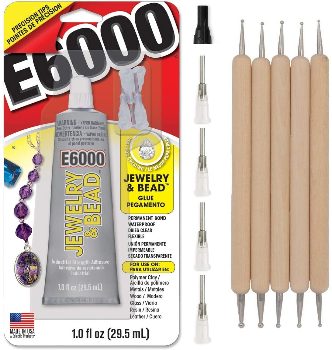 E6000 1Ounce Jewelry and Bead Adhesive with 4 Precision Applicator