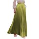 thumbnail image 3 of TaTaai Women Fashion Casual Solid Color Elastic Waist Pleated Ankle Length Skirt Lightweight Breathable Soft Fabric Machine Washable No Fading Versatile Daily Office Street Wear Maxi Skirt Gift, 3 of 7