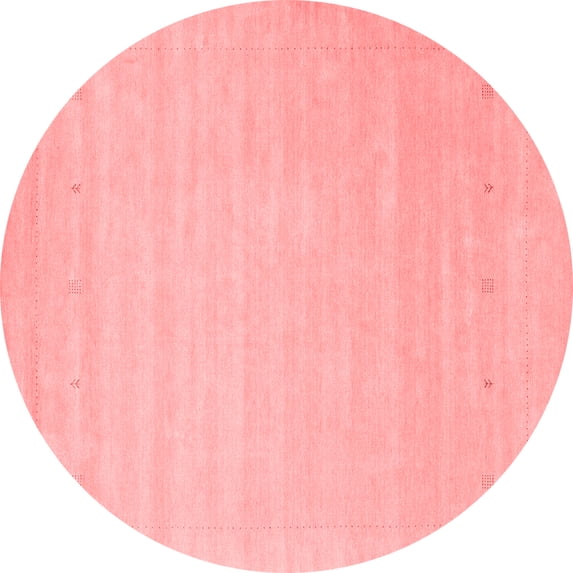 Ahgly Company Indoor Round Solid Red Modern Area Rugs, 8' Round