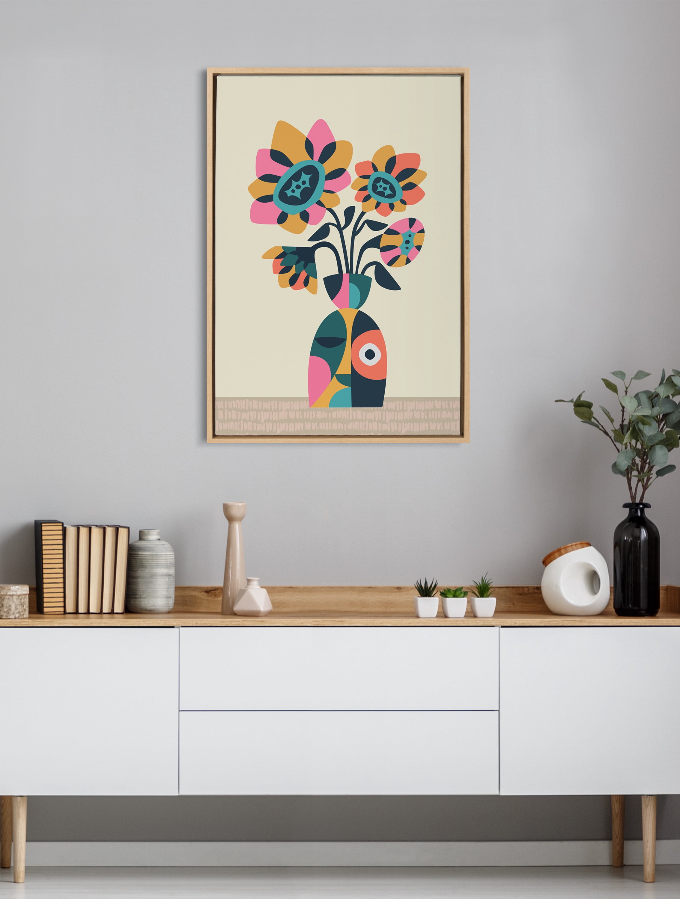 Kate and Laurel Words, Black Framed Canvas Art Print, 23 x 33
