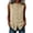 Khaki, variant on Sleeveless Tops for Women Stand Collar Plus Size Shirt Button Front Linen Summer Blouse,Gray
