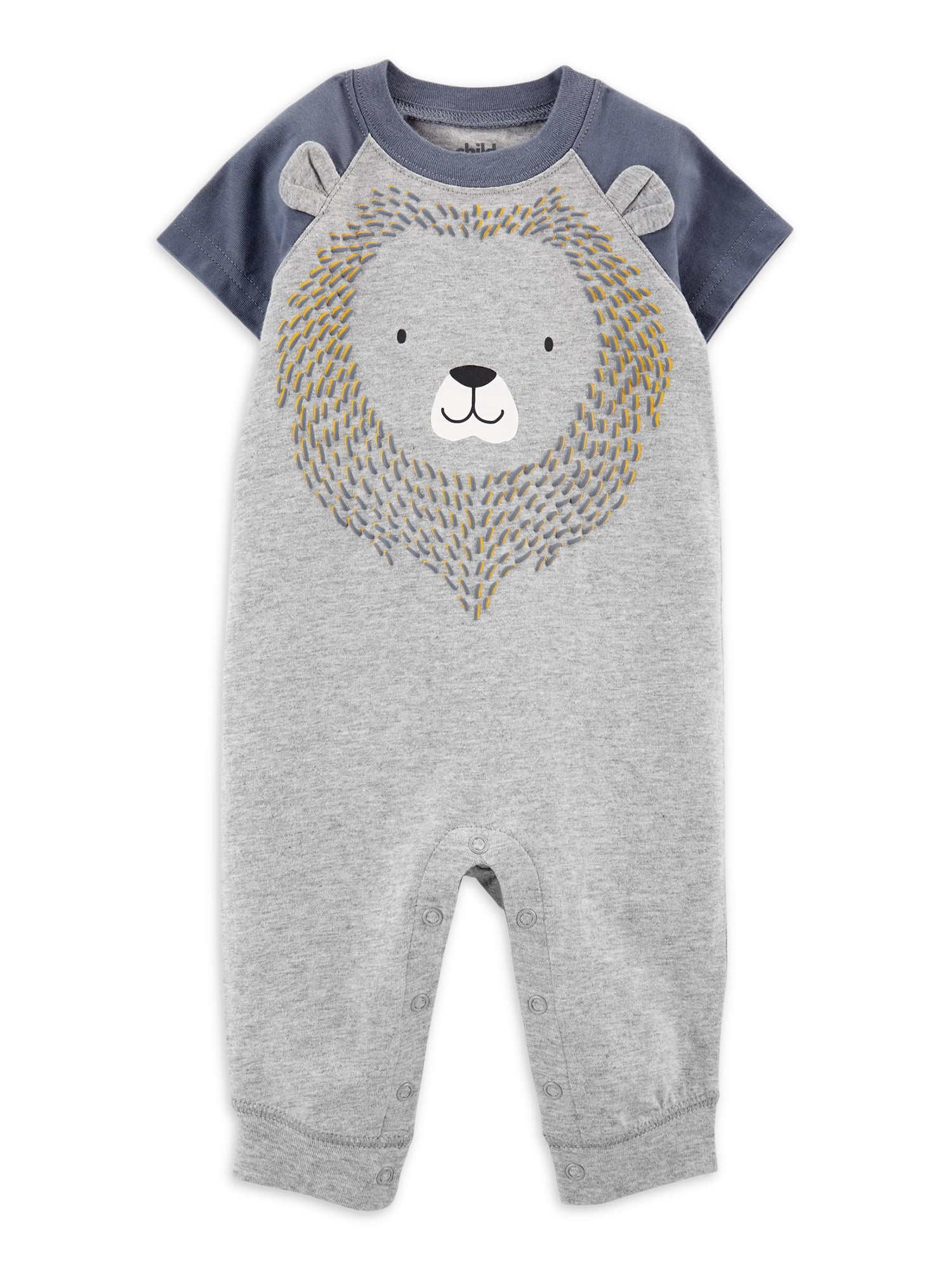 Lion Vintage Organic One-Piece Kid Pajamas Clothes Toddler Baby Boy Romper Jumpsuit